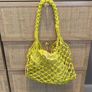 Top Shop Neon yellow mesh bag